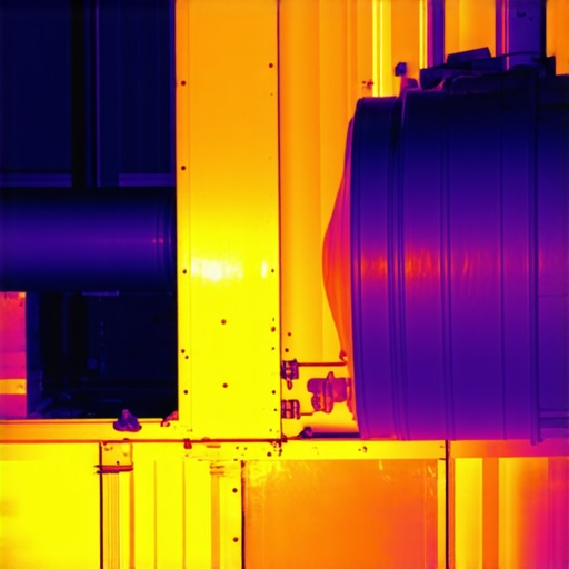 Infrared scan showing heat leaks in ductwork