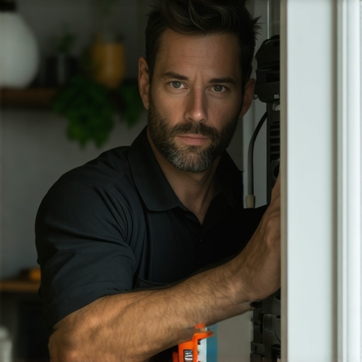 Advanced HVAC Diagnostics for Trust and Reliability HVAC technician performing system diagnostics with high-tech tools in a contemporary home.