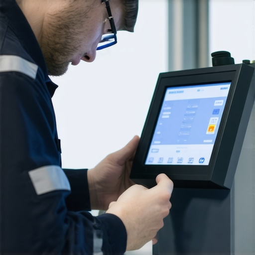 Technician analyzing furnace flue gases with a combustion analyzer