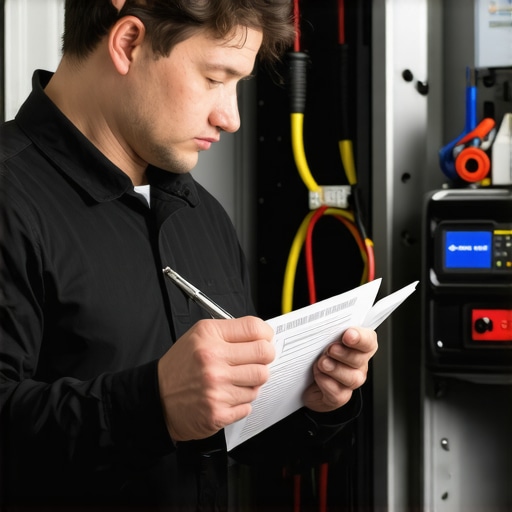 HVAC technician discussing repair checklist with homeowner